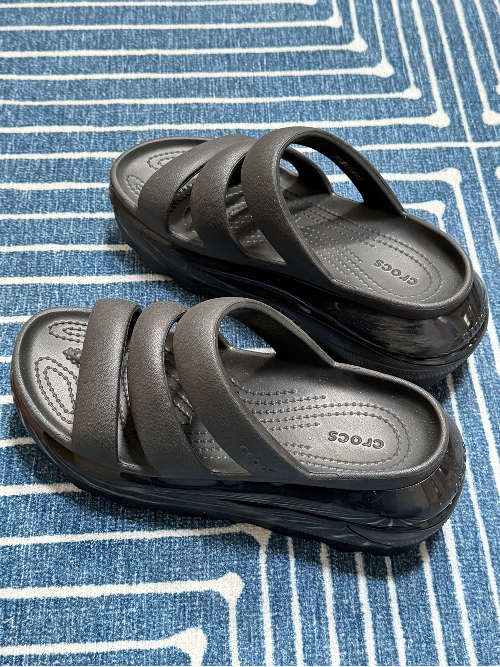 CROCS Mega Crush Triple Strap Sandals in Black Size 39 / Womens 9